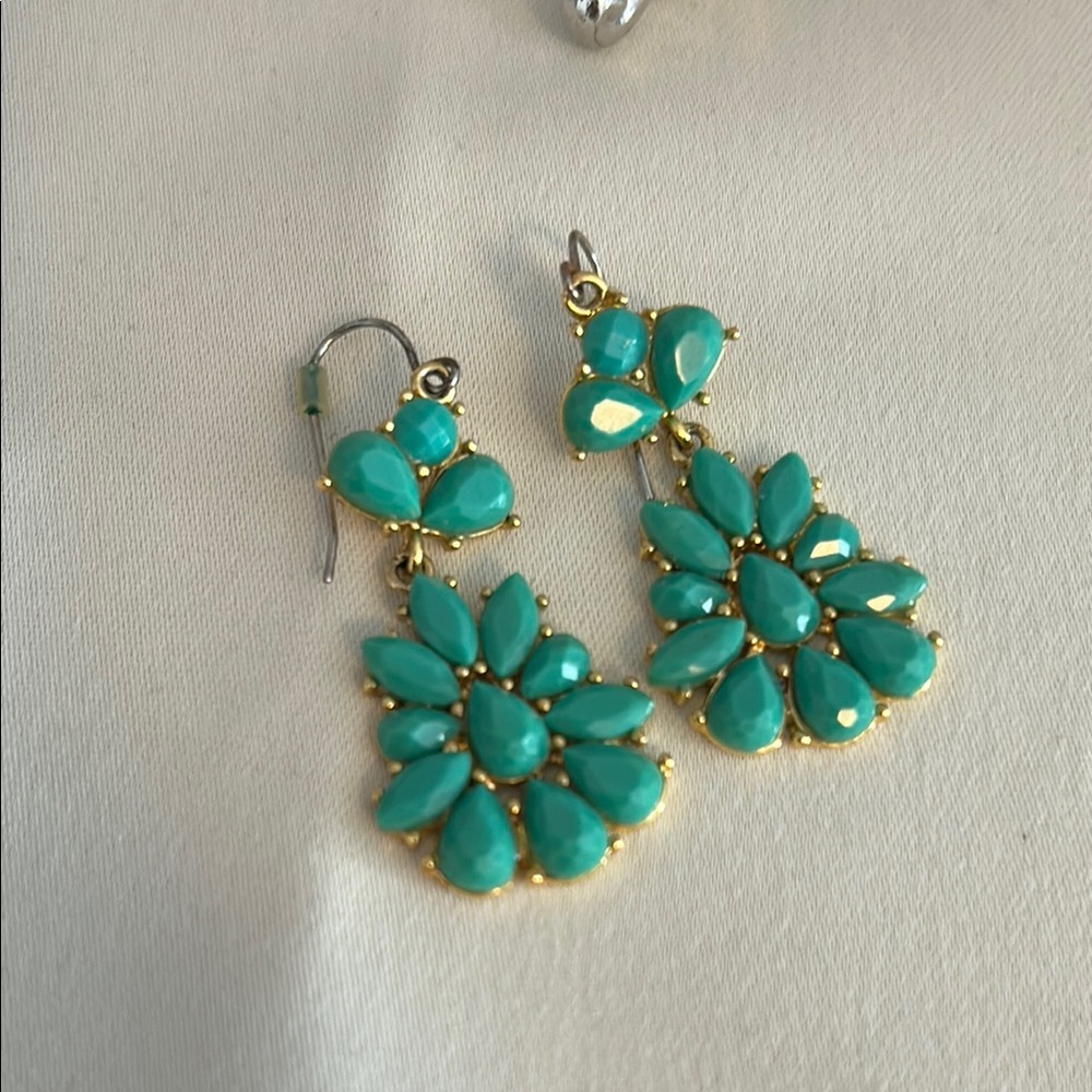 Elegant Turquoise Floral Earrings